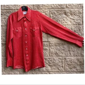 Vintage Western Pearl Snap Men’s Red Longsleeve